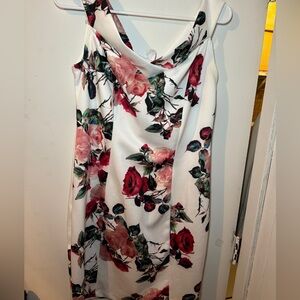 Venus Large Floral Mini Dress off shoulder